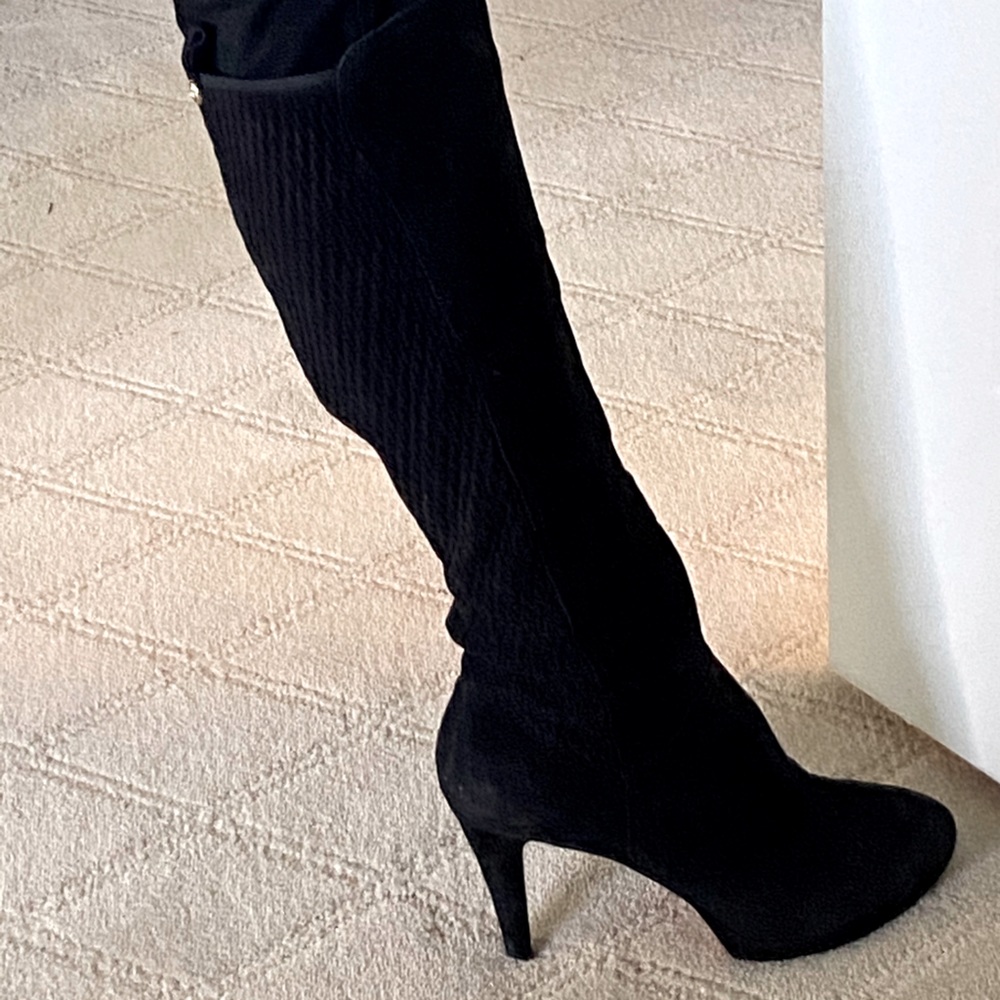 Sexy Black Suede High Platform Boots